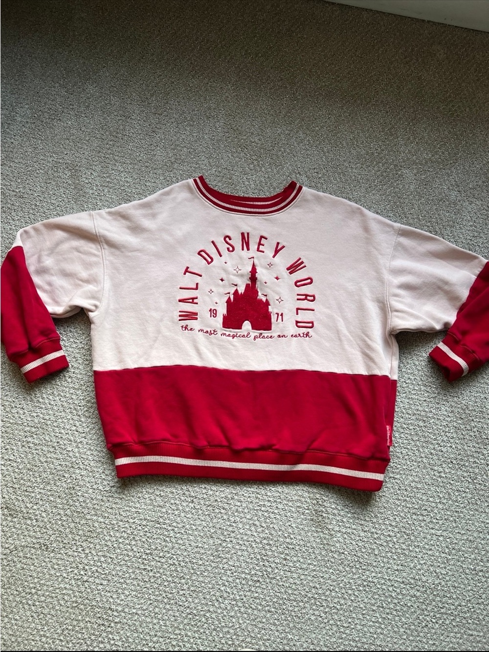 Walt Disney World Red & Cream Colorblock Sweatshirt